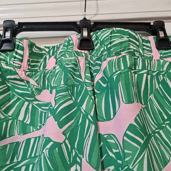 Lilly Pulitzer Green and Pink Wide Leg Pants Size Large - Picture 5 of 9